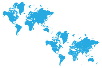 Fototapeta na wymiar Map - World Couple Set , Map of World,Vector illustration eps 10.