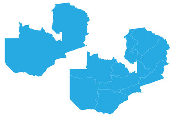 Obraz premium Map - Zambia Couple Set , Map of Zambia,Vector illustration eps 10.