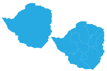 Map - Zimbabwe Couple Set , Map of Zimbabwe,Vector illustration eps 10.