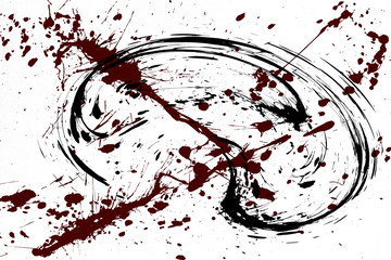 black paint splatter on a white background
