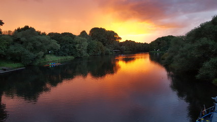 Orange Sunset on a lake