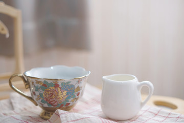 Fototapeta na wymiar A beauty teacup on the table