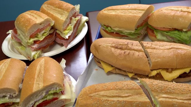 variety hero sandwich top view