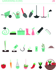 Illustration vector set of  gardening icons tool set.
