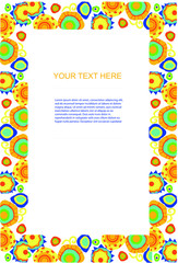 Bright abstract flowers pattern with place for text.