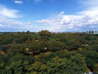 Vista del Parque Miraflores en Sevilla, España. 