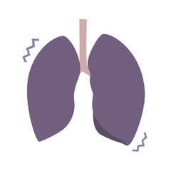 喫煙による肺が黒くなっているイラスト。
