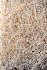 Natural texture of straw. Craft packaging. Coconut coir