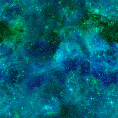 Outer space seamless pattern. Turqouise abstract 
