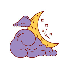 crescent moon ramadan on white background