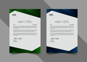 Letterhead template with abstract shapes