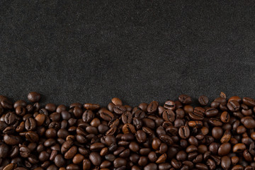 coffee beans on burlap background