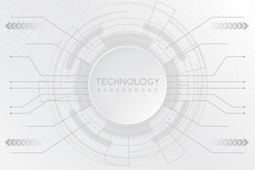 Obraz premium Abstract technology background with various technological elements. Innovative concept of high-tech communications. The concept of digital technology and engineering.