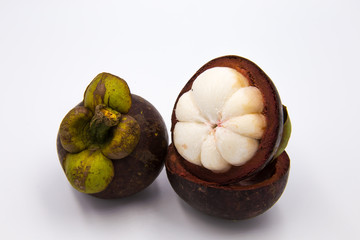 The Mangosteen placed on a white background.