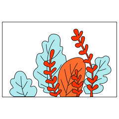 vector illustration with leaves 