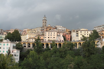 Fototapeta na wymiar Frosinone, Italy - October 9, 2012: Panoramic view of the city
