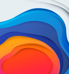 abstract multicolored elements of lines on a white background