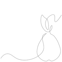 Pear fruit background line drawing, vector illustration