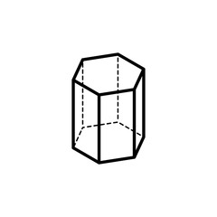 Hexagon icon. Isometric logo. Outline design editable stroke. For yuor design. Stock - Vector illustration.