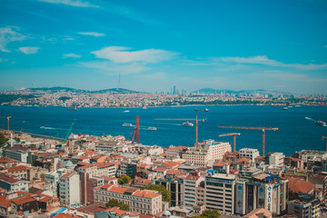 Istanbul Bosphorus cityscape from Galata Tower