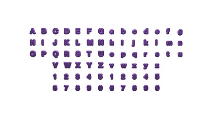 Full set of English alphabets in 3D illustrations which matching perspectives and lighting on each side placed on a white