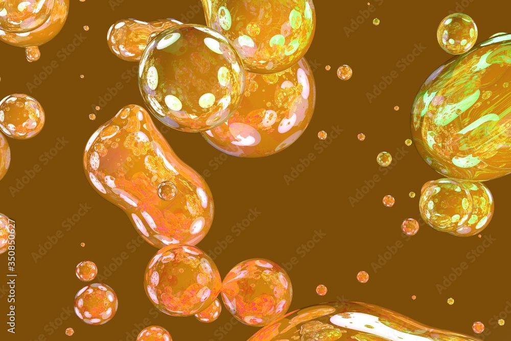 Poster creative soft focus soap glossy liquid or slime abstract gradient texture 3d illustration - backgrou