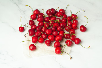 Fototapeta na wymiar red cherries on a white background