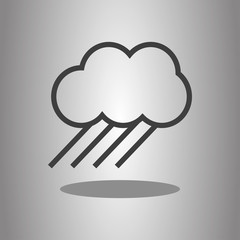 Cloud rain simple icon. Flat desing