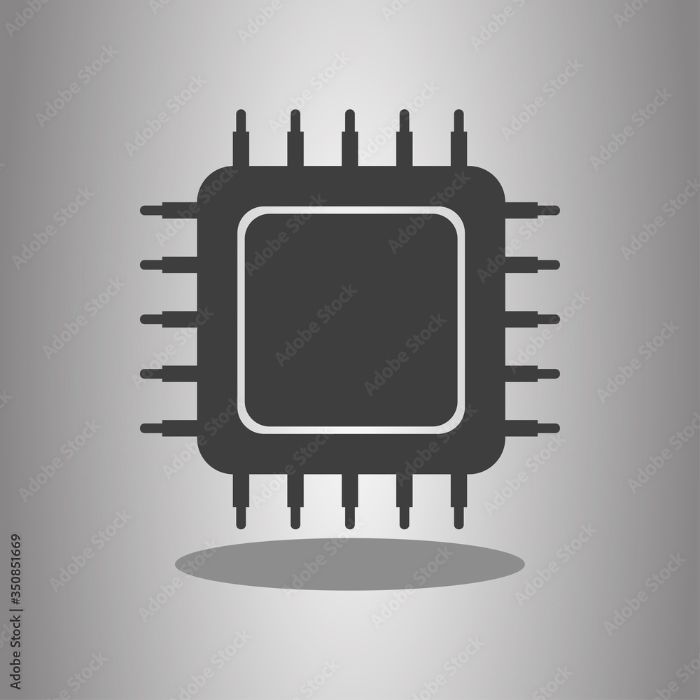 Poster cpu simple icon vector. flat desing