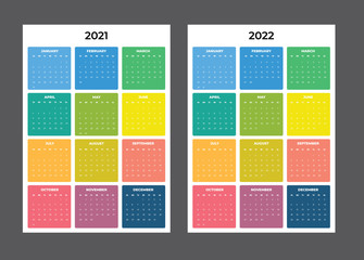 2021-2020 Calendar - illustration. Template. Mock up. Vector calendar