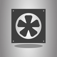 Cooler, pc simple icon. Flat desing