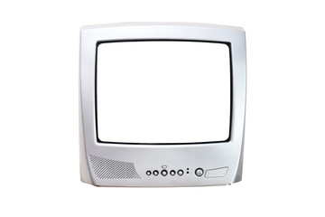 Old tv on isolated. Retro technology concept. Blank screen for text.