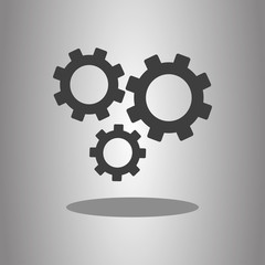 Gears simple icon vector. Flat desing