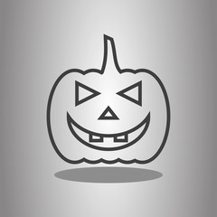 Halloween pumpkin simple icon. Flat desing