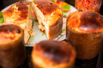 fresh bun on the table, horizontally