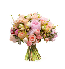 classic wedding bouquet of delicate roses