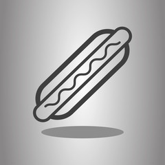 Hot Dog simple icon vector. Flat desing