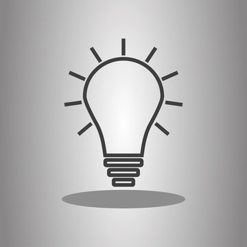 Light bulb simple icon. Flat desing