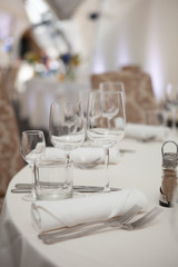 dishes on the table for a banquet