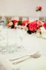 dishes on the table for a banquet