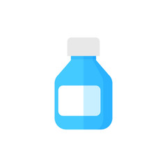 Blue medical bottle illustration. Medication, pill, copy space. Medicine concept. Can be used for topics like cure, treatment, healthcare