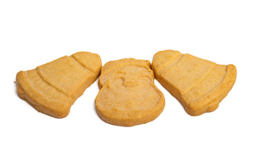 christmas butter cookies isolated