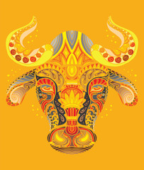Vector colorful bull