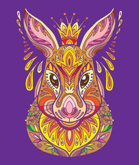 Vector colorful hare