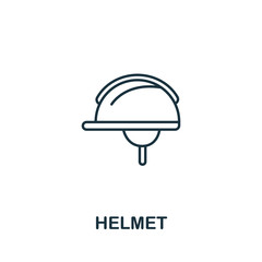 Helmet icon from work safety collection. Simple line element Helmet symbol for templates, web design and infographics