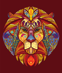 Vector colorful lion