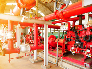 Diesel engine driven fire pump in industrial or factory, Main equipment technology for fire...