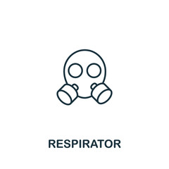 Respirator icon from work safety collection. Simple line element Respirator symbol for templates, web design and infographics
