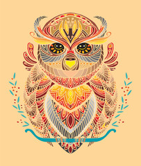 Vector colorful owl