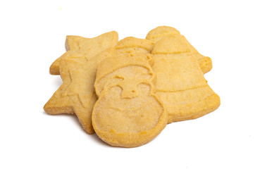 christmas butter cookies isolated